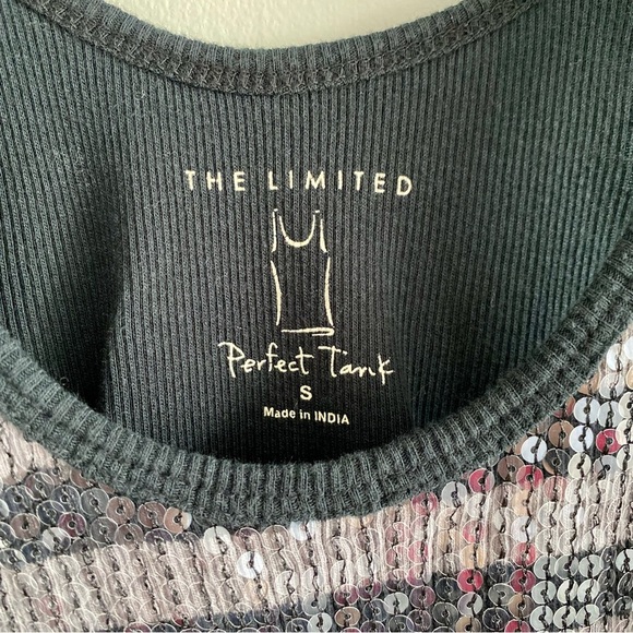 The Limited Perfect Tank Black & Grey Sequin Size Small - Picture 3 of 4